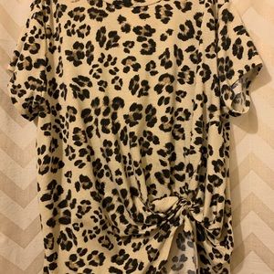 Knot Tie Animal Print Tee Chic Soul